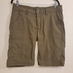 PrAna Women's Halle Short Hiking Bermuda Outdoor Stretch Green Size 10